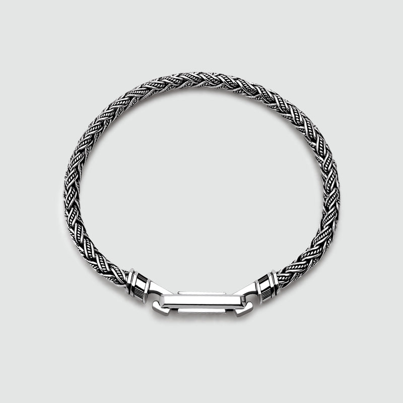 Rasim - Zilveren gevlochten zeshoekige armband 6 mm - NineTwoFive
