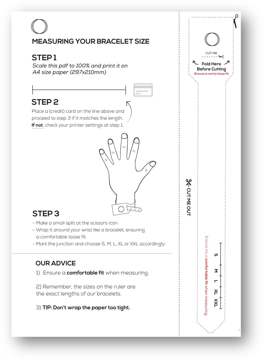 Men's Bracelet Size Chart Find Your Size
