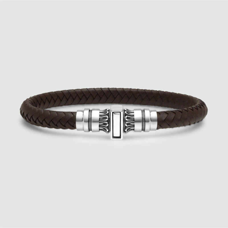 Mirnes – Authentisch Lederarmband mit 7 mm Sterlingsilber