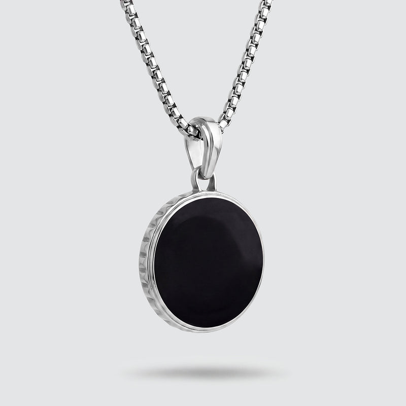 Safar - Sterling Silver Onyx Compass Pendant - NineTwoFive
