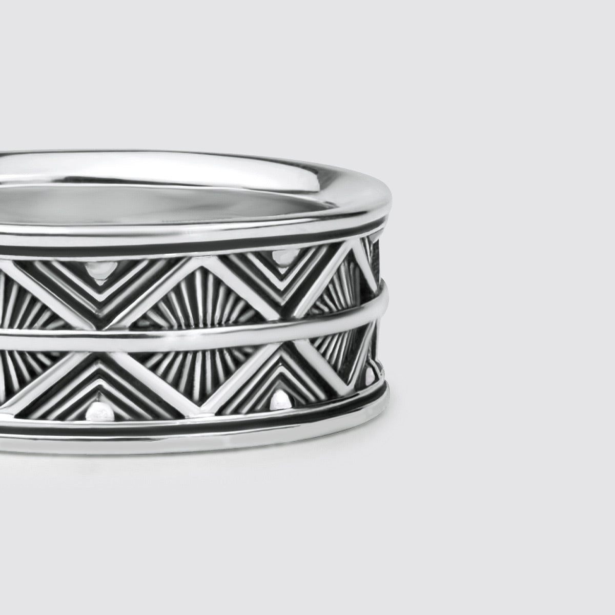 Basel - Oxidierter Sterling Silber Ring 10mm