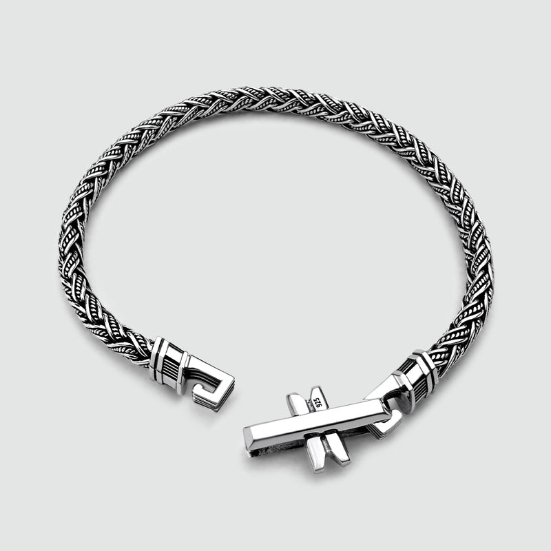 Rasim - Zilveren gevlochten zeshoekige armband 6 mm - NineTwoFive
