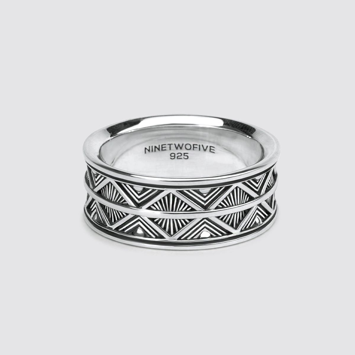 Bazel - Geoxideerd Sterling Zilveren Ring 10mm