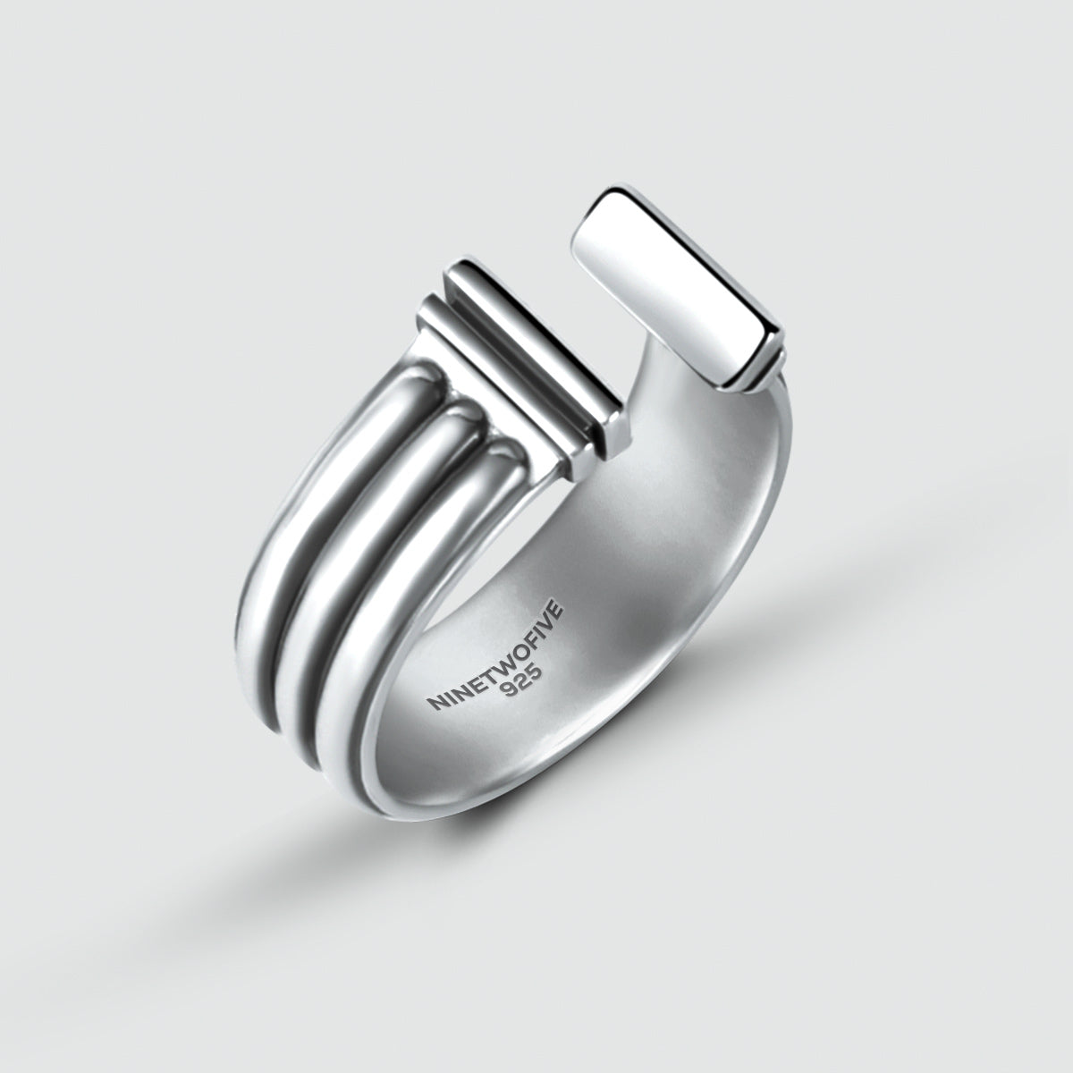 Mateen - Oxidized Sterling Silver Bangle Ring 10mm