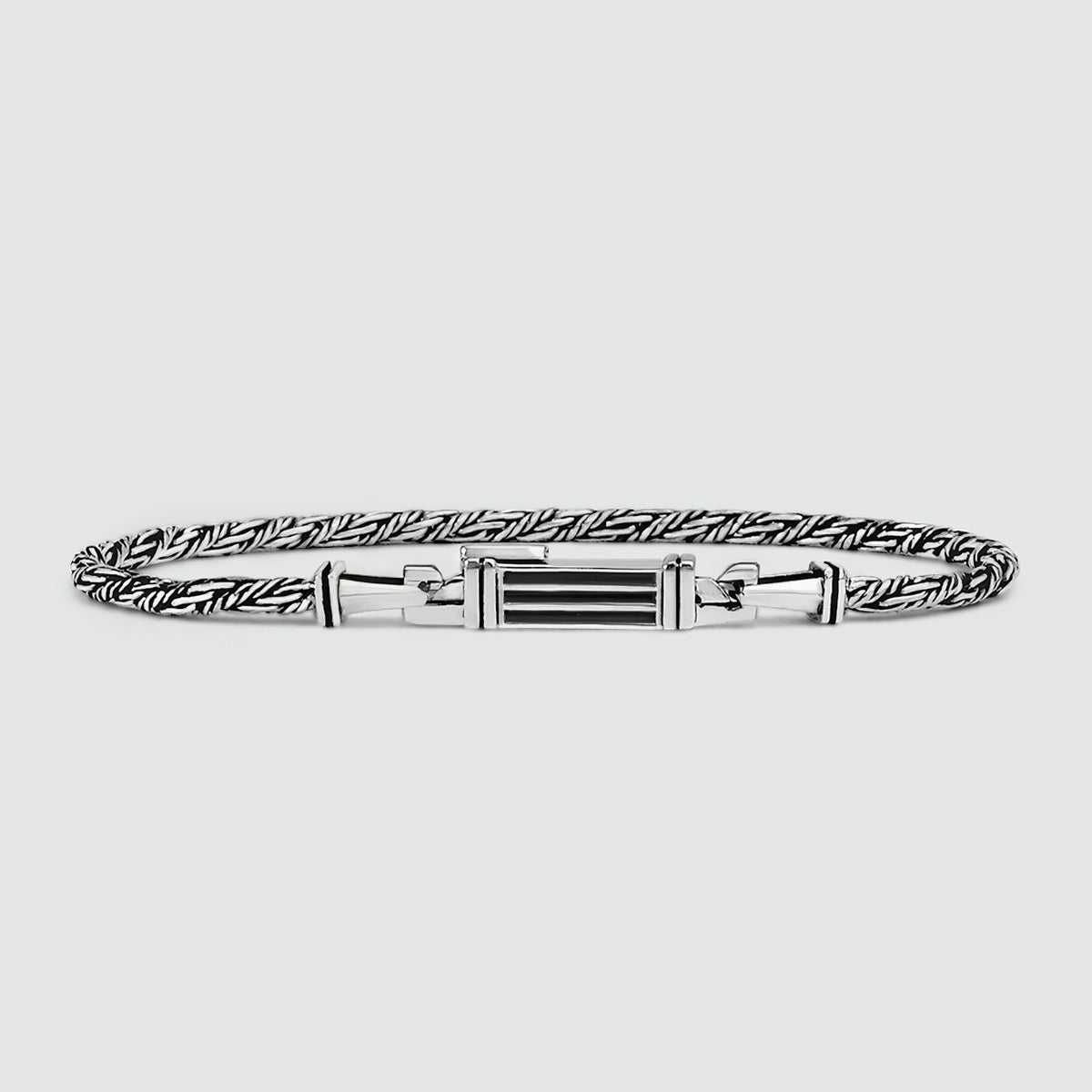 Nadir sterling silver rope chain men’s bracelet front view from Ninetwofive