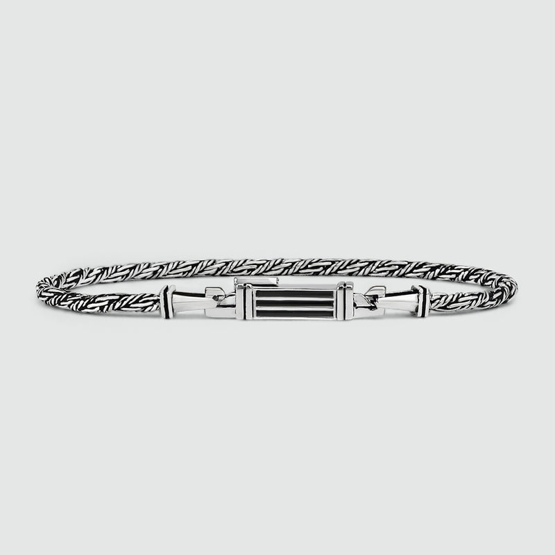 Nadir Herrenarmband aus Sterlingsilber mit Seilkette – Vorderansicht von Ninetwofive