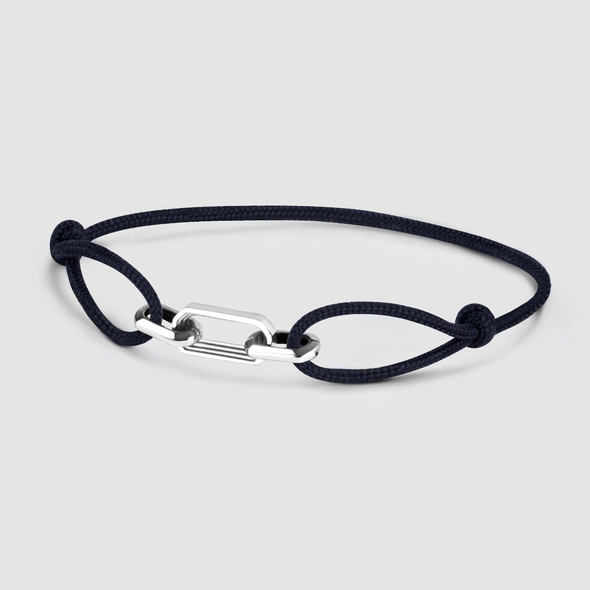 Aaqil – Navy Blue Rope Chain Link Bracelet – top view - NineTwoFive