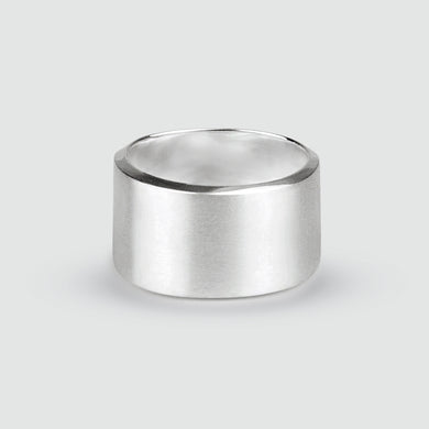Tamir - Wide Matt Silver Ring 14mm