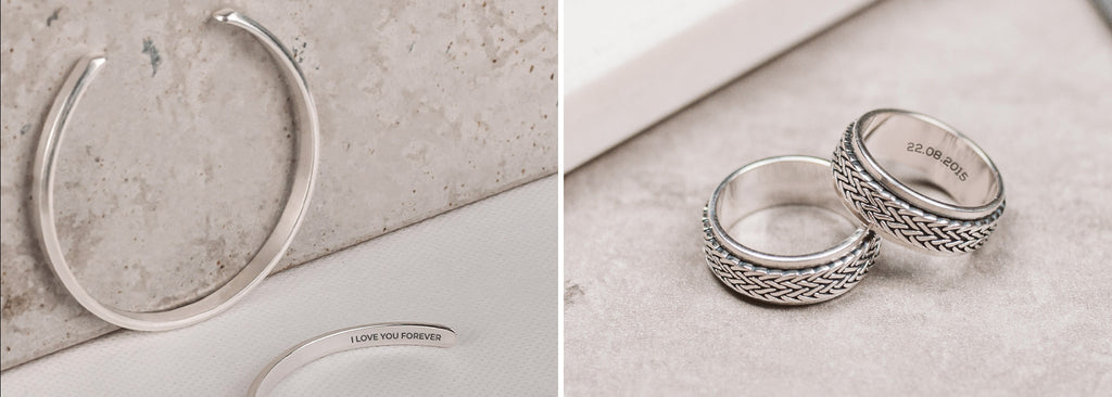 Two pictures of a silver ring.
