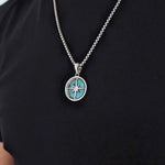 Safar - Sterling Silver Turquoise Compass Pendant