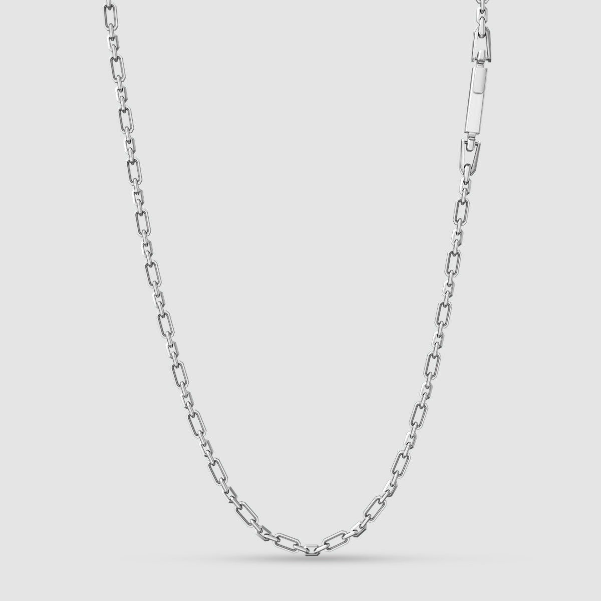 Front view of Qaws 925 sterling silver chain link showing arches. Ninetwofive