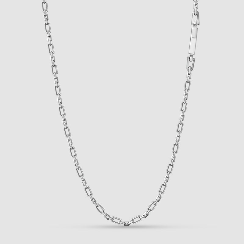 Front view of Qaws 925 sterling silver chain link showing arches. Ninetwofive