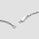 Qaws 925 sterling silver chain link for men with an open lock. Ninetwofive