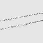 Side view of the Qaws mens sterling silver chain by Ninetwofive, highlighting its sleek design and premium silver craftsmanship.