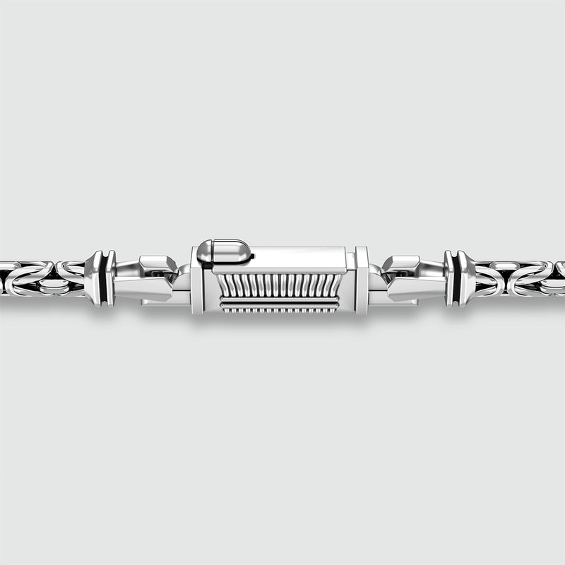 Ramsi Byzantine bracelet highlighting silver design. Ninetwofive