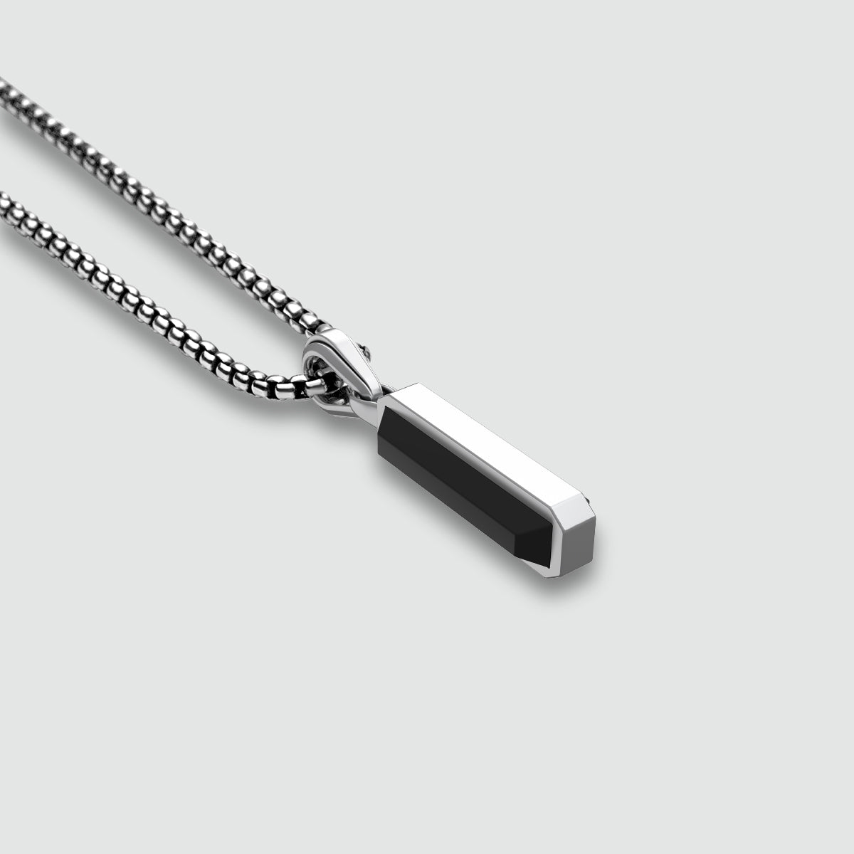 Samir 925 sterling silver black onyx pendant for men side view from Ninetwofive