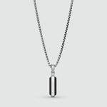 Samir sterling silver black onyx pendant for men front view from Ninetwofive. 