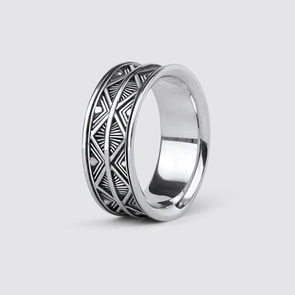 Bazel - Geoxideerd Sterling Zilveren Ring 10mm