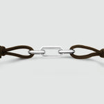 Aazim – Brown Rope Chain Link Bracelet – sterling silver chain link detail - NineTwoFive