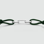 Aamir – Green Rope Chain Link Bracelet – sterling silver chain link detail - NineTwoFive