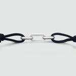 Aaqil – Navy Blue Rope Chain Link Bracelet – sterling silver chain link detail - NineTwoFive