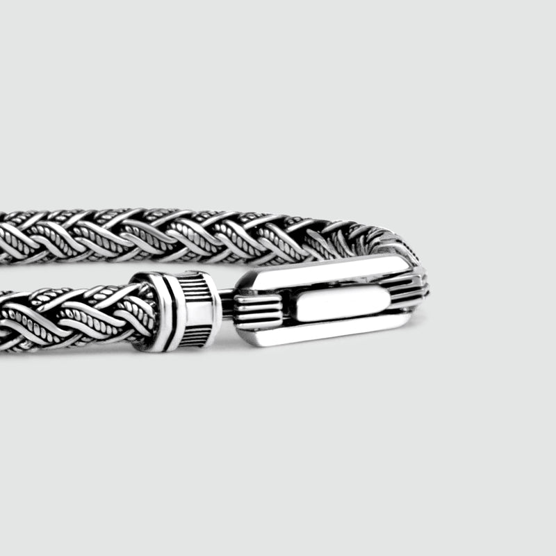Rasim - Zilveren gevlochten zeshoekige armband 6 mm - NineTwoFive