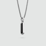 Samir sterling silver black onyx pendant for men side detail from Ninetwofive