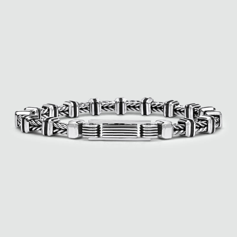 Khaled - Sterling Silver Brutalist Bracelet 6.5mm