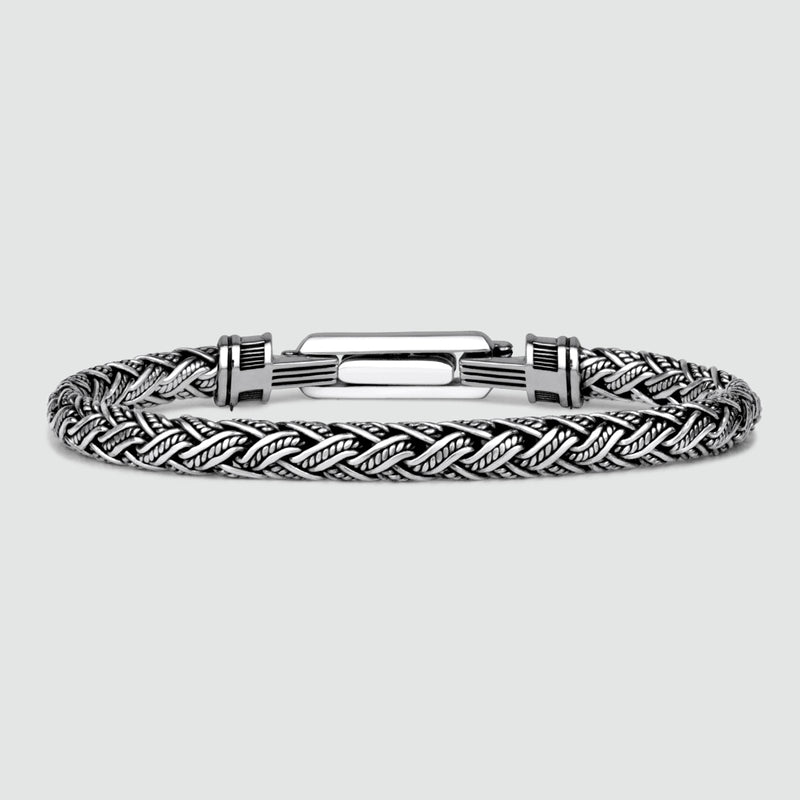 Rasim - Zilveren gevlochten zeshoekige armband 6 mm - NineTwoFive