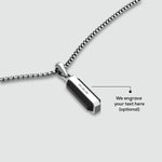 Samir sterling silver black onyx pendant for men with engraving option from Ninetwofive