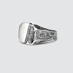 Tawasul-Ring mit sauberer architektonischer Spaltung aus Sterlingsilber
