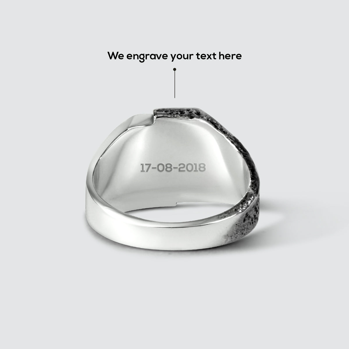 Split Silver Signet Ring - Tawasul | NineTwoFive