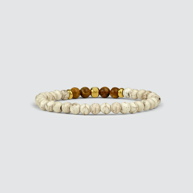 Ramli – Goldbeiges Perlenarmband 6 mm – NineTwoFive