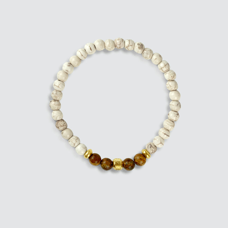 Ramli – Goldbeiges Perlenarmband 6 mm – NineTwoFive