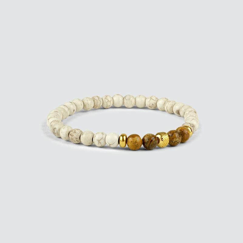 Ramli – Goldbeiges Perlenarmband 6 mm – NineTwoFive