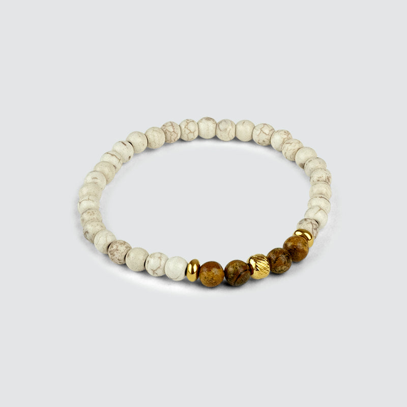 Ramli – Goldbeiges Perlenarmband 6 mm – NineTwoFive