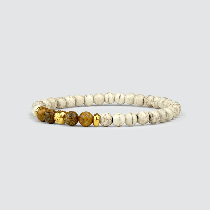 Ramli – Goldbeiges Perlenarmband 6 mm – NineTwoFive