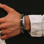mannen kralen armband blauw