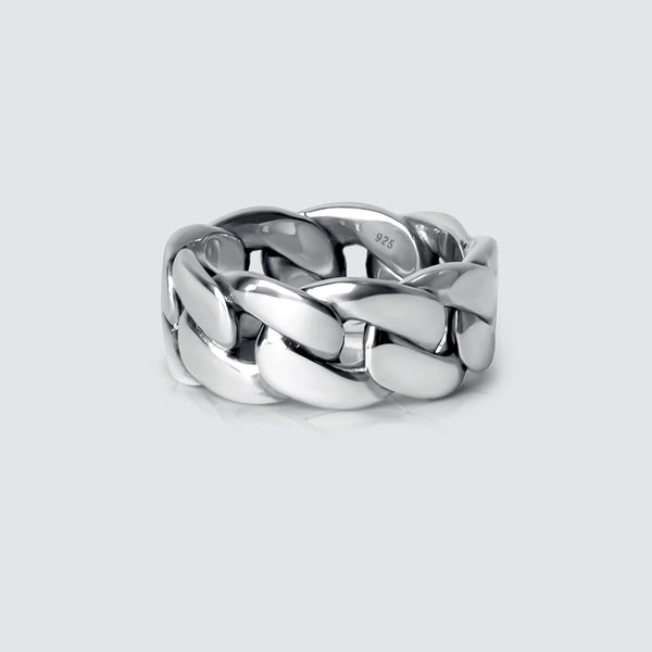 Cuban Link Silver Ring for Men Rayen NineTwoFive
