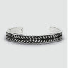 Danyal - Oxidised Sterling Silver Bangle Bracelet 9mm