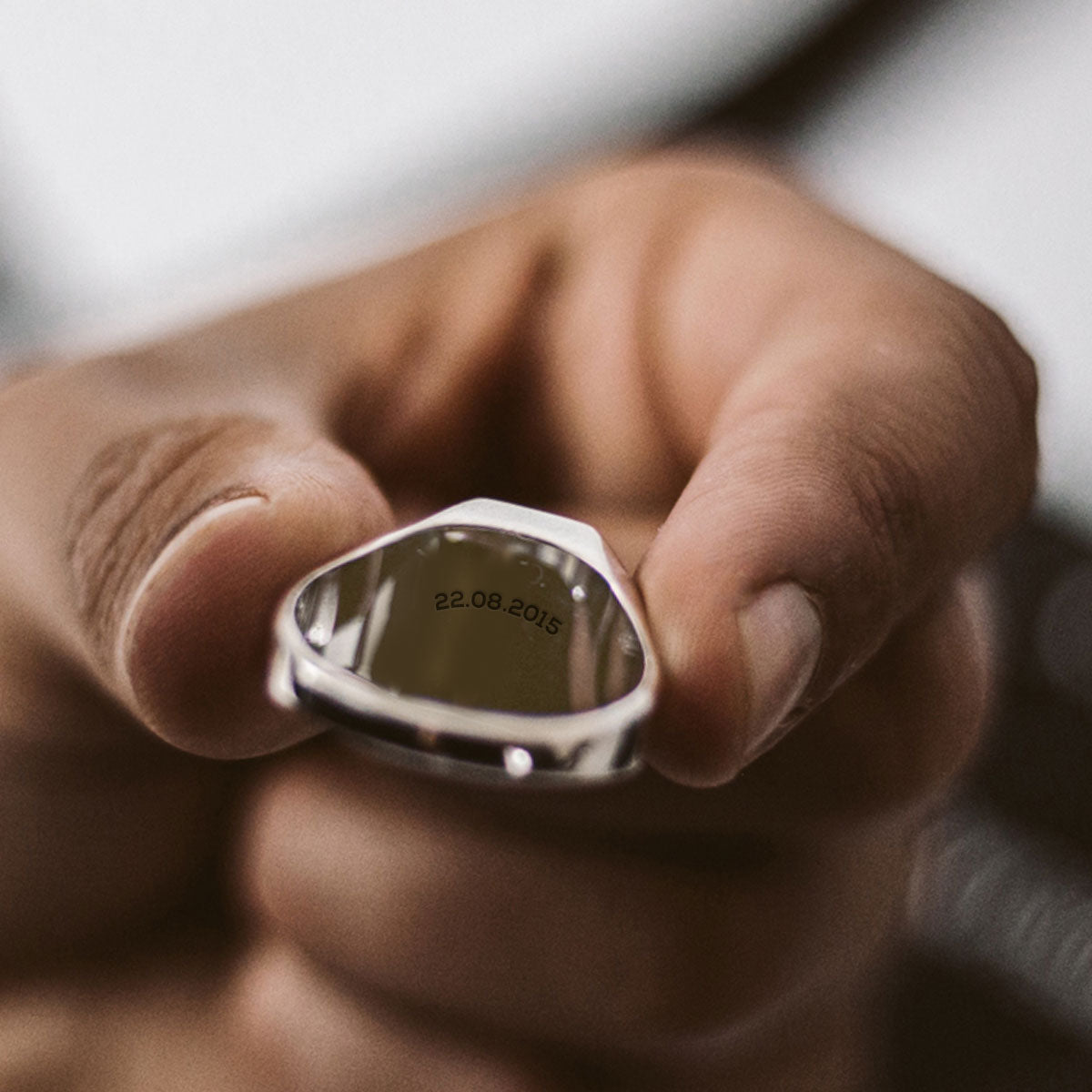 gravierbarer Herrenring aus Sterling Silber