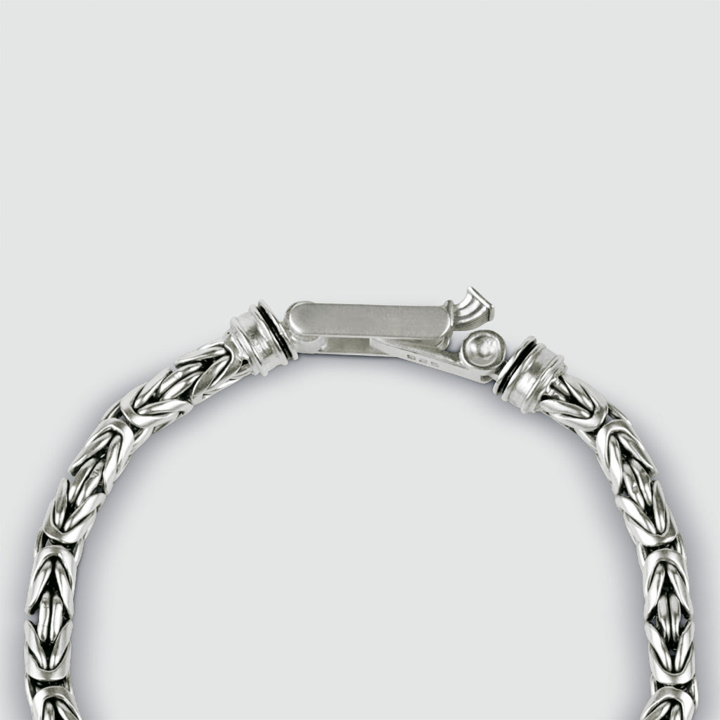 A Turath - Sterling Silver Byzantine Kings Bracelet 5mm by NineTwoFive, with an intricate design, perfect for men.