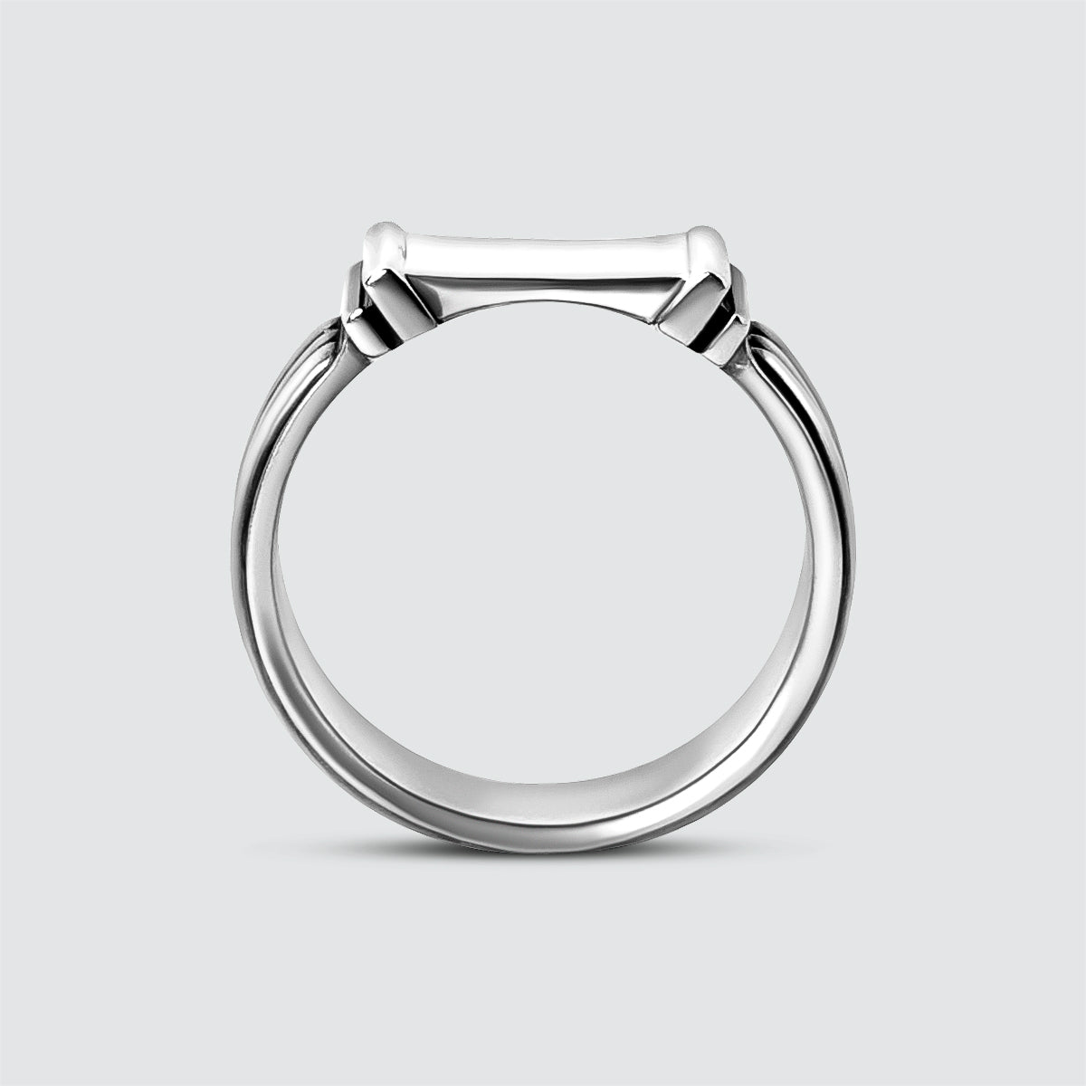 Imad - Sterling Silver Pillar Signet Ring 8mm for men.