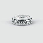 Ein geflochtener Hani - Sterling Silber Spinner Ring 8mm.