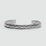 Bracelet Idris - Braided Silver Jonc 8mm en argent massif avec un design tressé.