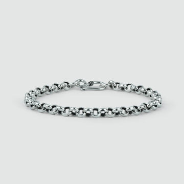 A Ishak - Sterling Silver Chain Link Bracelet 6mm on a white background.