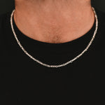 Ein Kadeem - Sterling Silber Ornamente Kette 3.5mm, erhältlich in den Längen 50cm und 60cm, mit einer Silberkette.