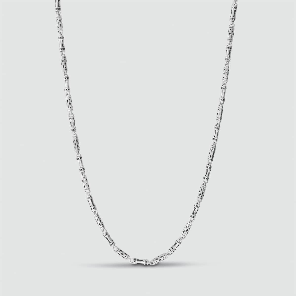 Eine handgefertigte Kadeem - Sterling Silber Ornamente Kette 3.5mm mit Diamanten, erhältlich in Längen von 50cm und 60cm.