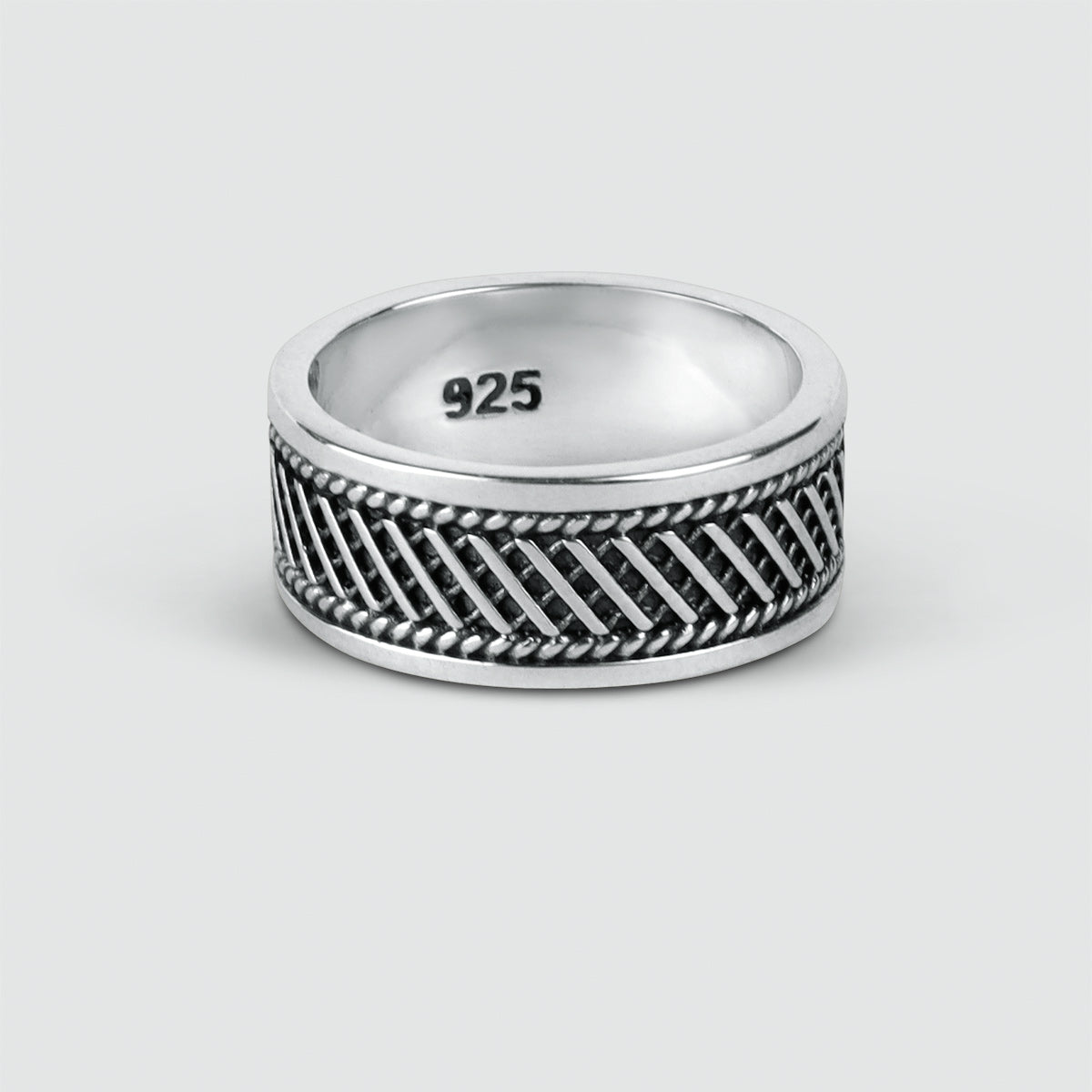 Women's Silver Ring | Long Green Stone Design Ring |