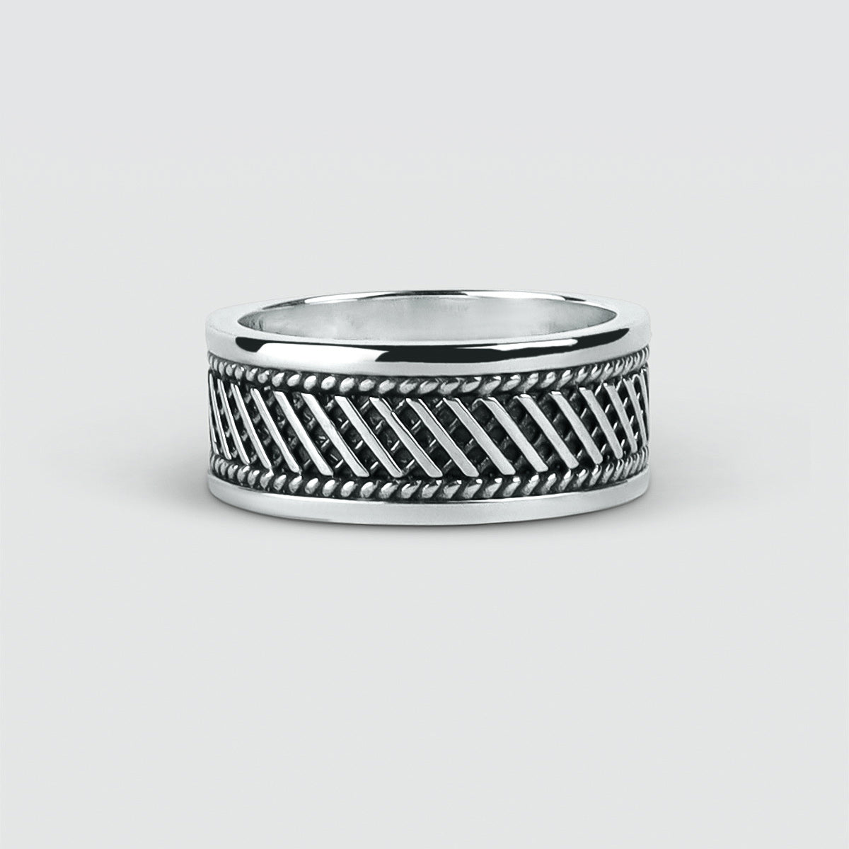 Men Oval Black Onyx Gemstone Ornate Silver Ring » Anitolia